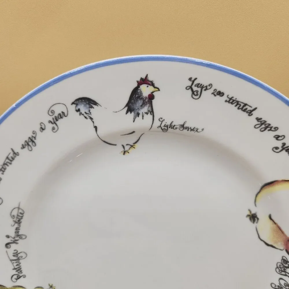 Chicken Breeds Plates Williams Sonoma Dessert Salad 8” Rosanna Made In Italy - Picture 8 of 15